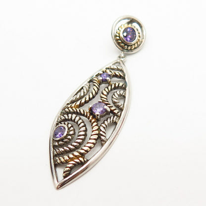 925 Sterling Silver Violet C Z Slide Pendant