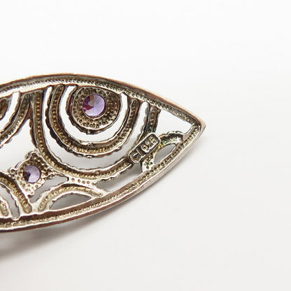 925 Sterling Silver Violet C Z Slide Pendant