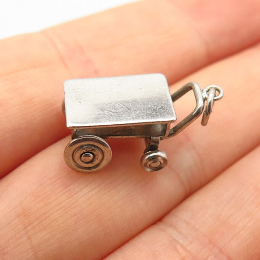 925 Sterling Silver Vintage Wagon / Trolley Design Charm Pendant