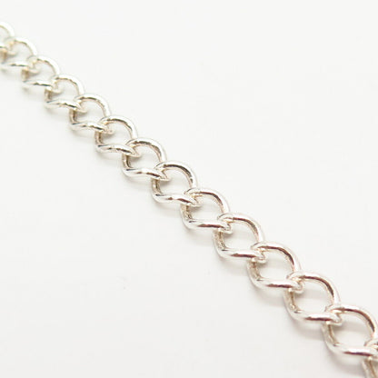 925 Sterling Silver Italy Cable Link Bracelet 7 1/4"