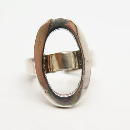 800 Silver Vintage Modernist Design Adjustable Ring Size 6