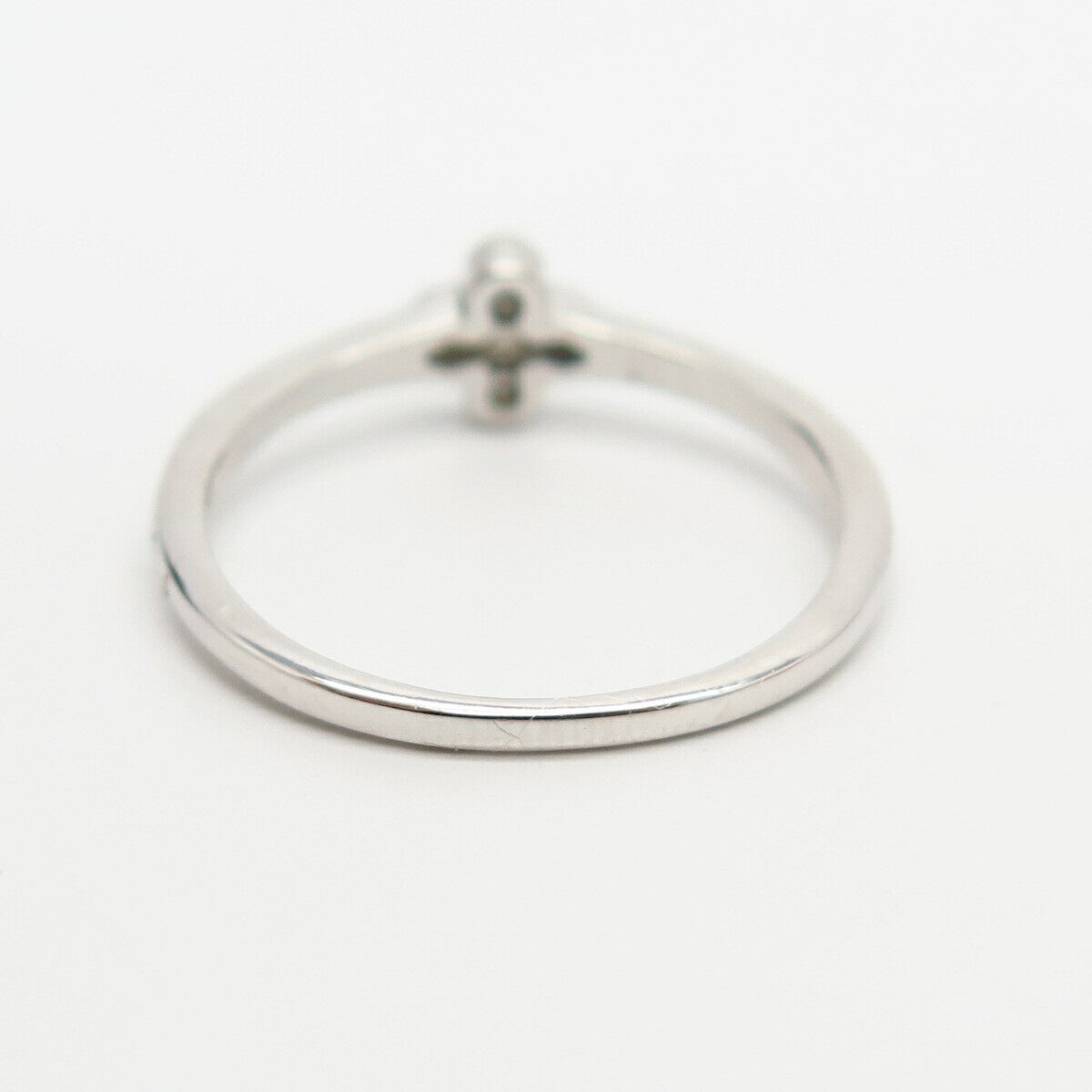 925 Sterling Silver C Z Cross Design Ring