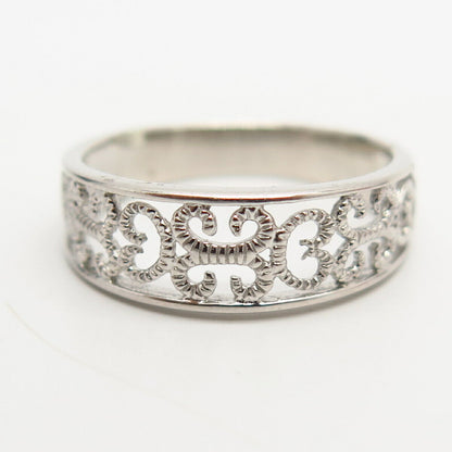 925 Sterling Silver Ornate Design Band Ring