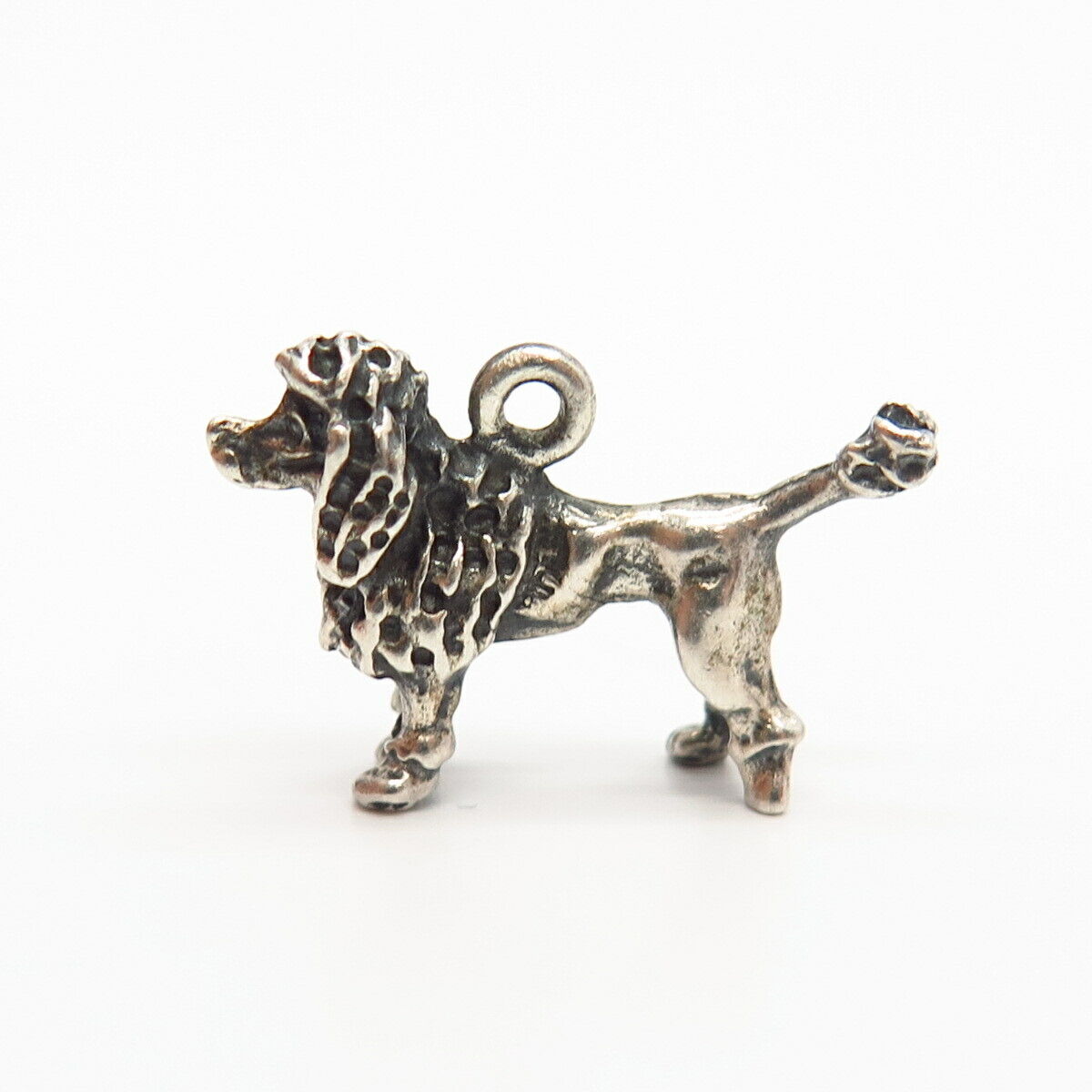 925 Sterling Silver Vintage Poodle Dog Design Charm Pendant