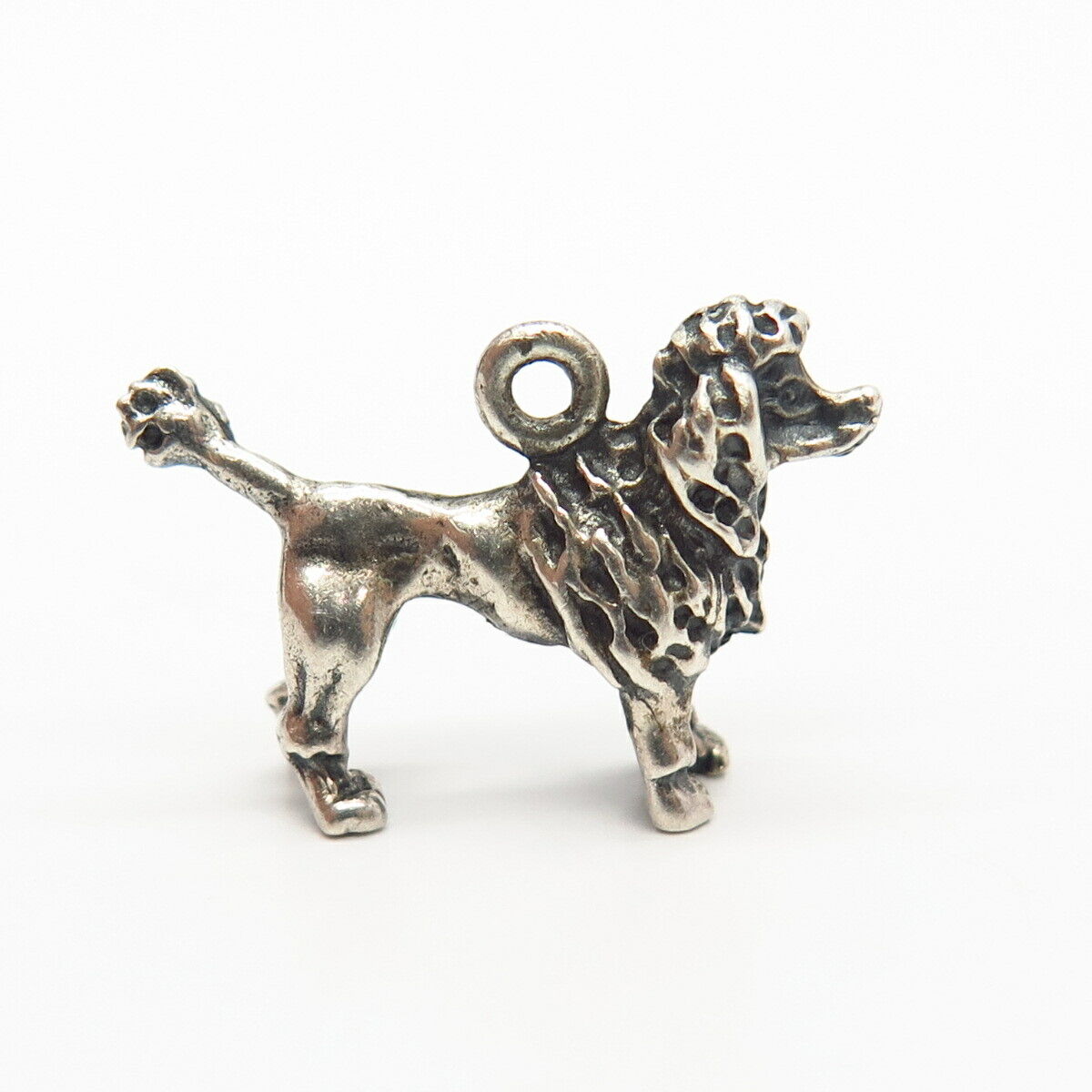 925 Sterling Silver Vintage Poodle Dog Design Charm Pendant