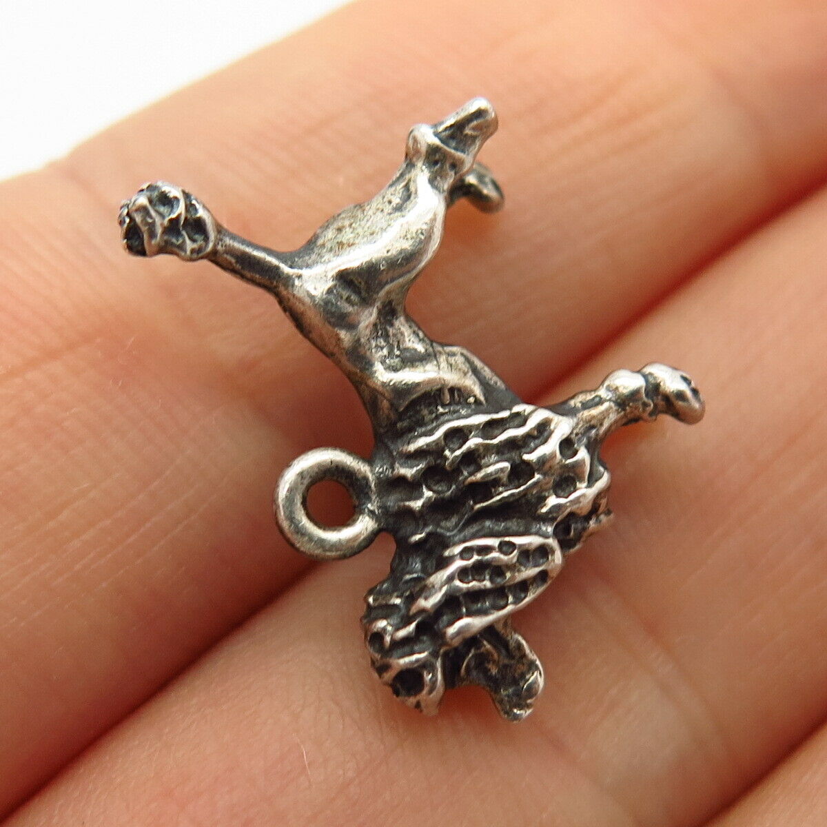 925 Sterling Silver Vintage Poodle Dog Design Charm Pendant