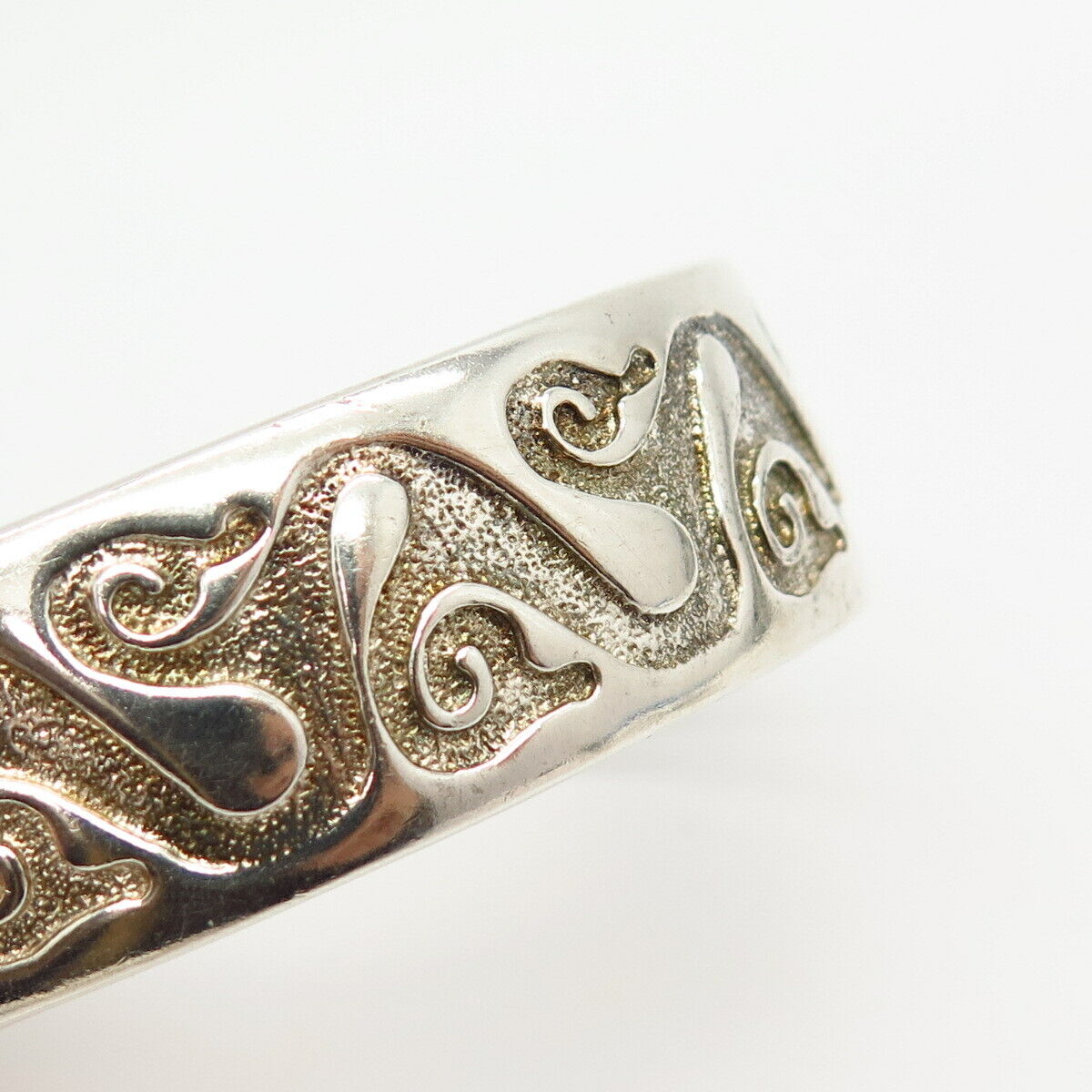 925 Sterling Silver Sadye L Vadssil Abstract Design Cuff Bracelet 6.5"