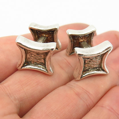 925 Sterling Silver Vintage Stefan Blake Textured Square Design Cufflinks