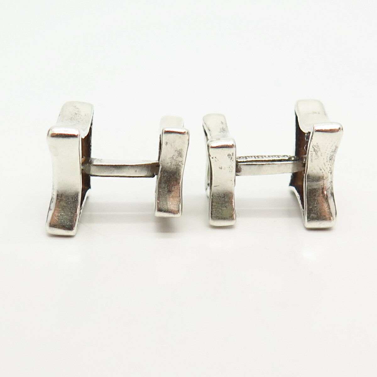 925 Sterling Silver Vintage Stefan Blake Textured Square Design Cufflinks