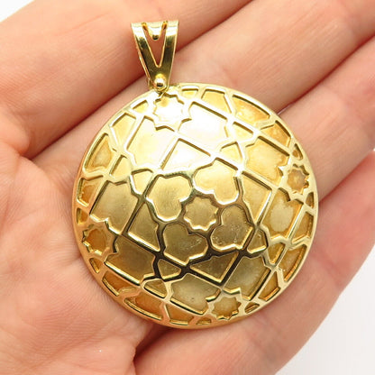 925 Sterling Silver Gold Plated Tahara Ornate Design Pendant