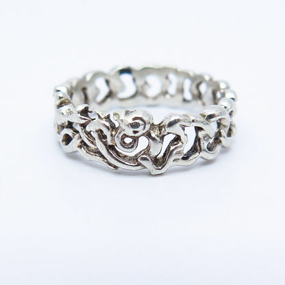 925 Sterling Silver Chain / Braid Design Band Ring Size 6.5