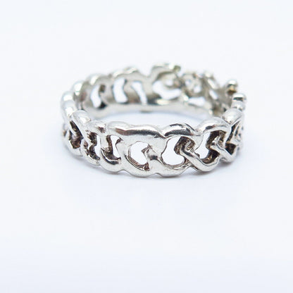 925 Sterling Silver Chain / Braid Design Band Ring Size 6.5