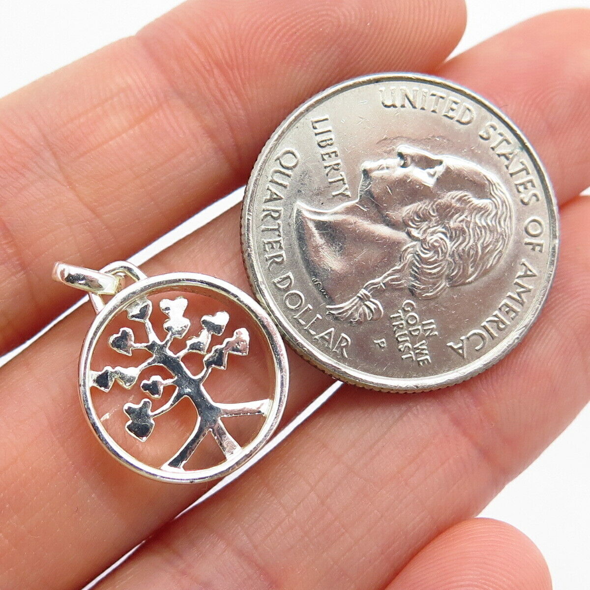 925 Sterling Silver "Plant the Seeds of Peace" Tree Of Life Pendant