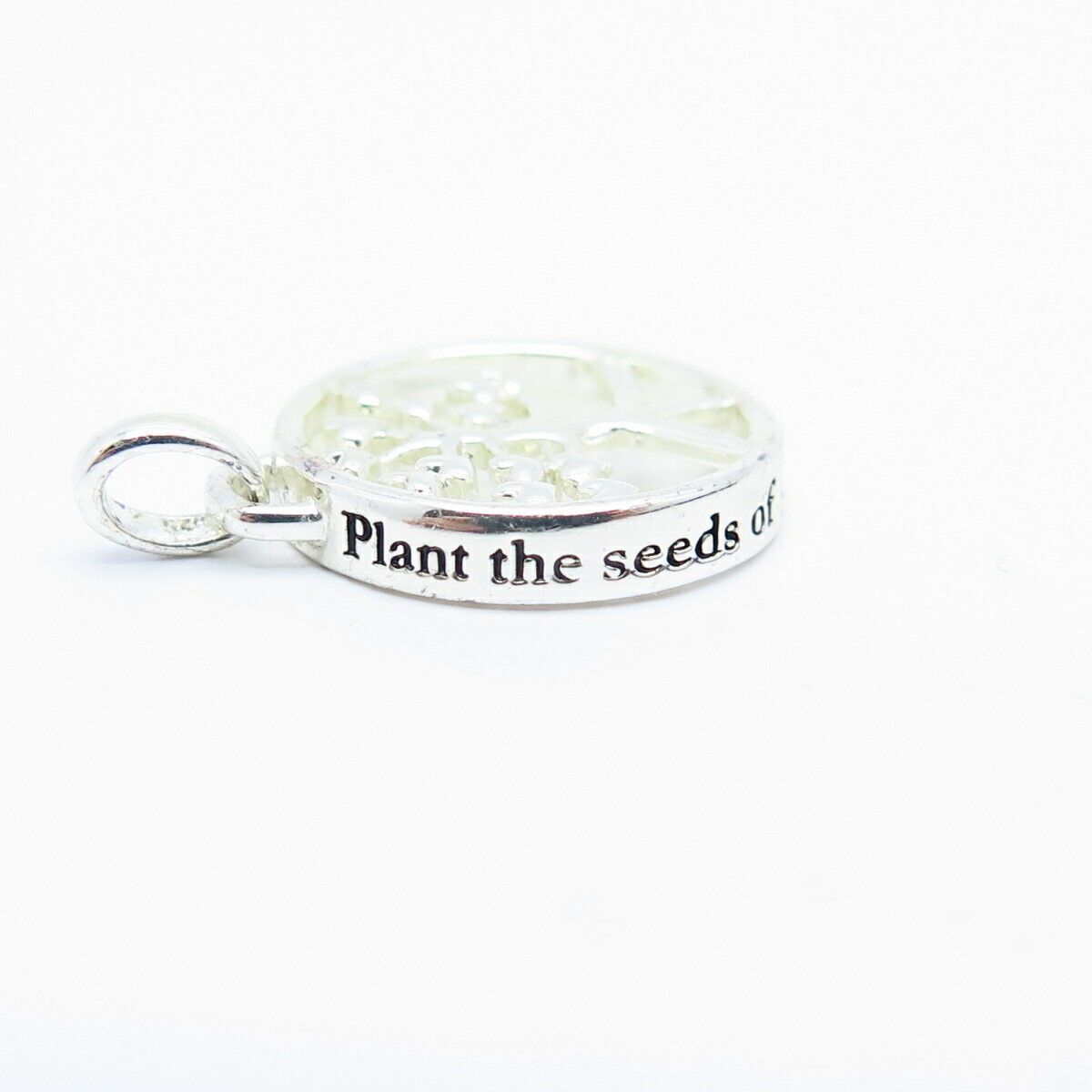 925 Sterling Silver "Plant the Seeds of Peace" Tree Of Life Pendant