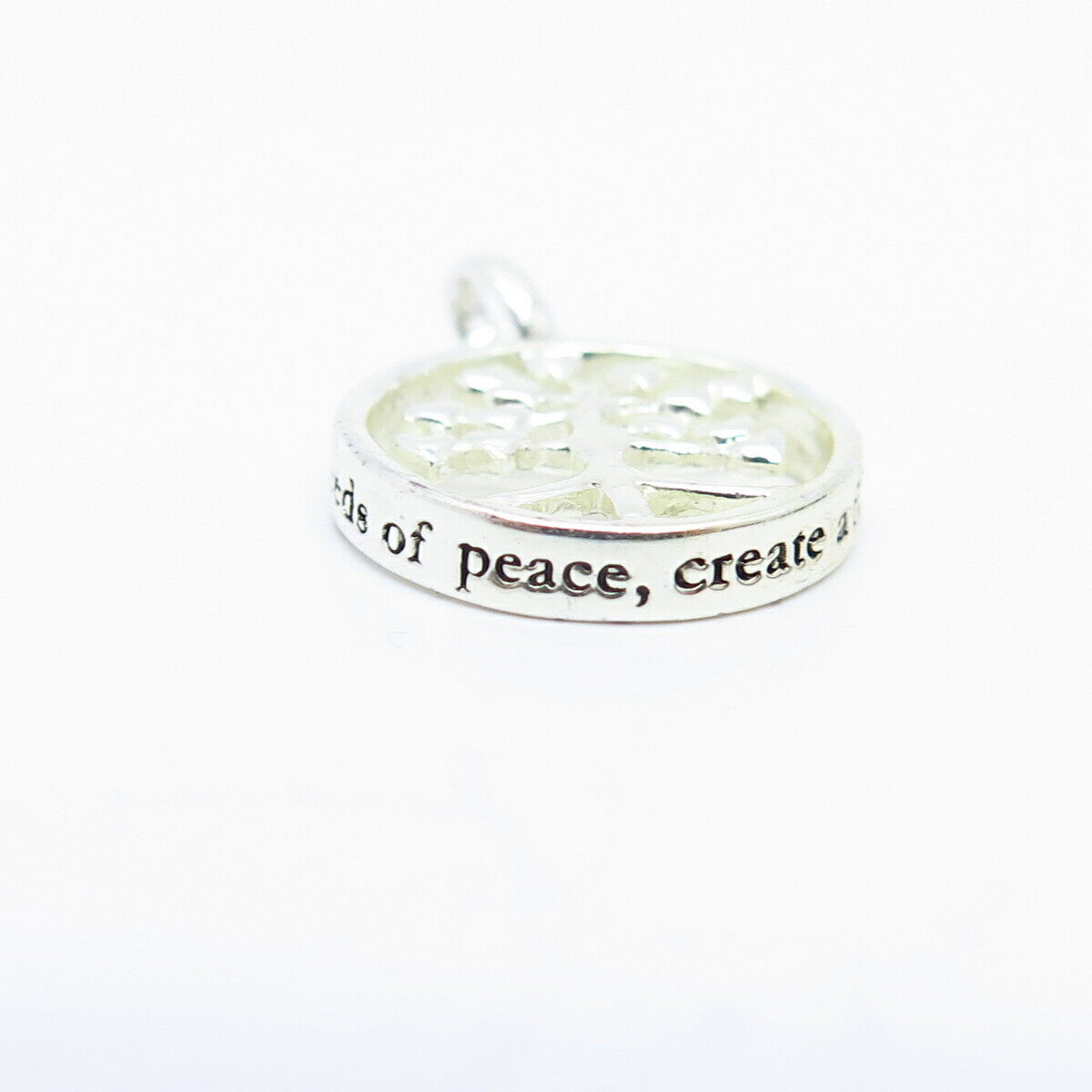 925 Sterling Silver "Plant the Seeds of Peace" Tree Of Life Pendant