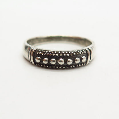 925 Sterling Silver Polka Dot Design Ring Size 7 3/4