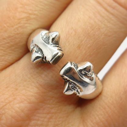 925 Sterling Silver Snake Design Gap Ring Size 8 1/4