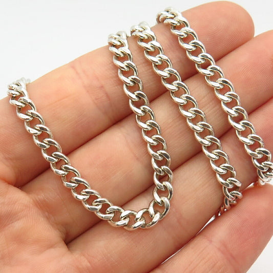 925 Sterling Silver Cable Chain Necklace 24"