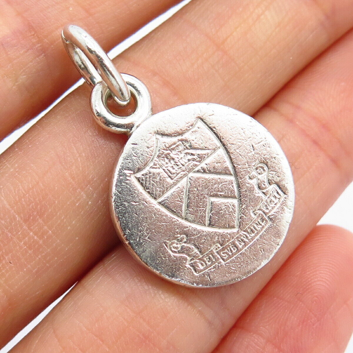 925 Sterling Silver M. LaHart & Co. Coat Of Arms Tag Charm Pendant