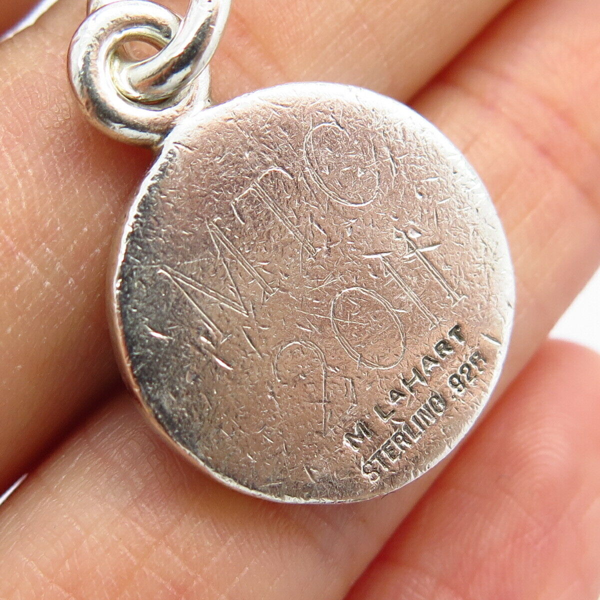 925 Sterling Silver M. LaHart & Co. Coat Of Arms Tag Charm Pendant