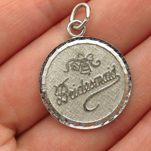 925 Sterling Silver Vintage Lamode "Bridesmaid" Pendant