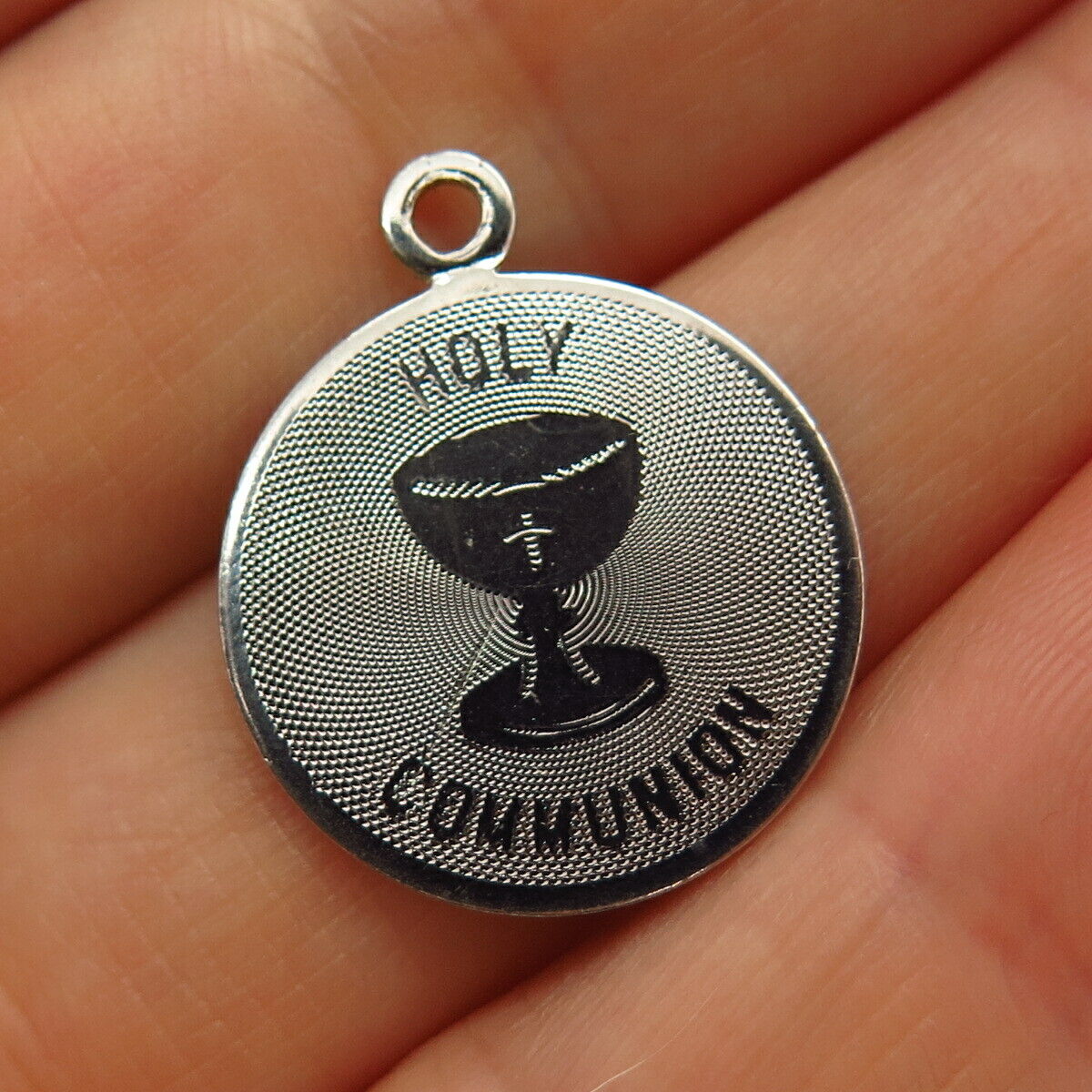 925 Sterling Silver Vintage Wells "Holy Communion" Charm Pendant