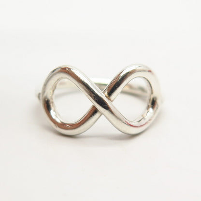 925 Sterling Silver Infinity Design Ring Size 5 3/4