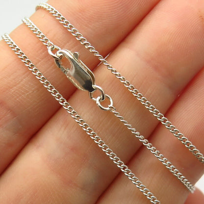 925 Sterling Silver C Z Teardrop Pendant Cable Chain Necklace 16"