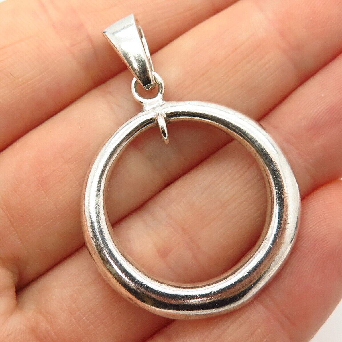 925 Sterling Silver Vintage Circle Of Life Pendant