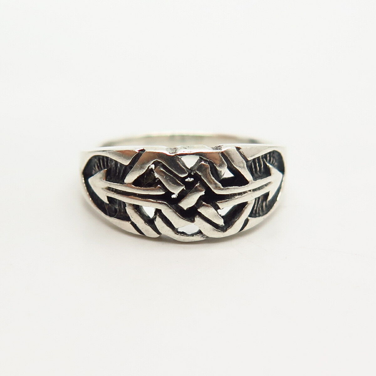 925 Sterling Silver Tribal Arrow Design Ring Size 6