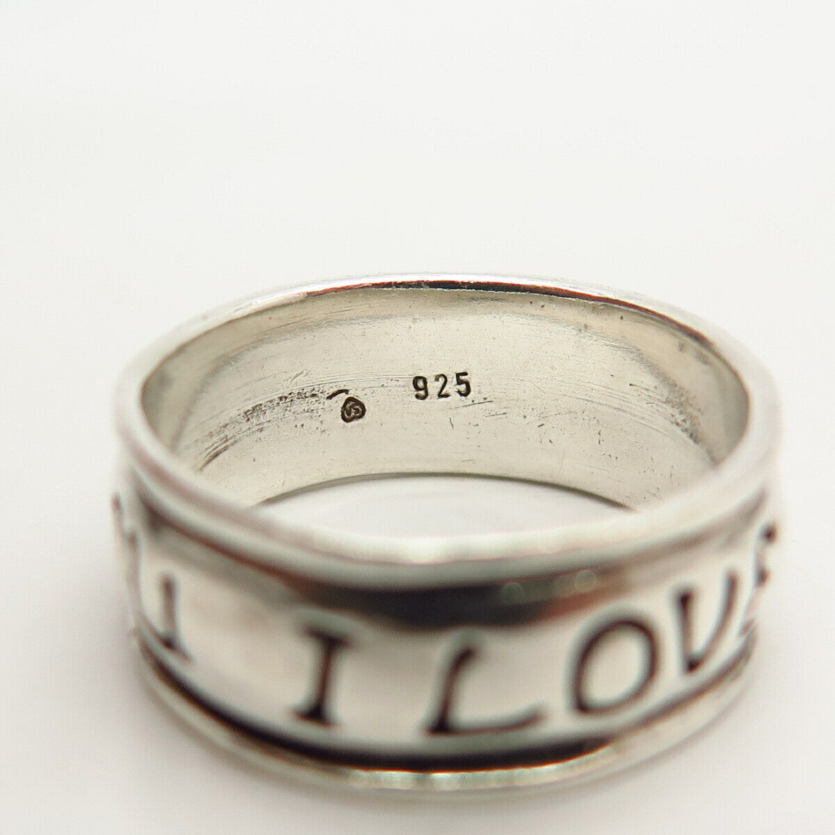 925 Sterling Silver  "I Love You / I Need You" Band Ring Size 6 3/4