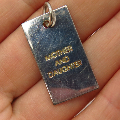 925 Sterling Silver "Mother & Daughter" Tag Pendant