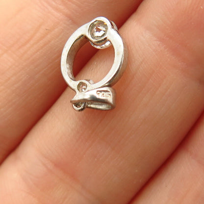 925 Sterling Silver C Z Ring Design Small Pendant