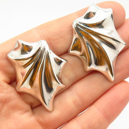 925 Sterling Silver Vintage Wrinkled Design Earrings