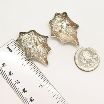 925 Sterling Silver Vintage Wrinkled Design Earrings