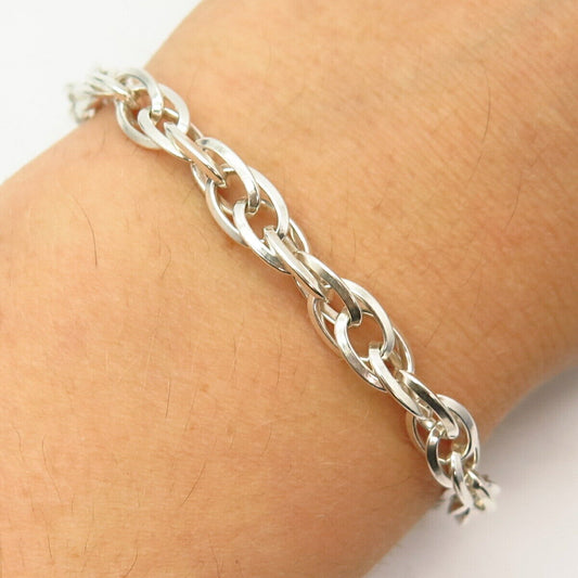 925 Sterling Silver Magnetic Clasp Prince-of-Wales Link Bracelet 7 1/4"