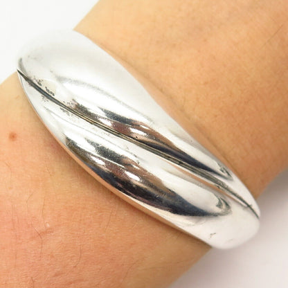 925 Sterling Silver Vintage Kabana Modernist Design Cuff Bracelet 7"