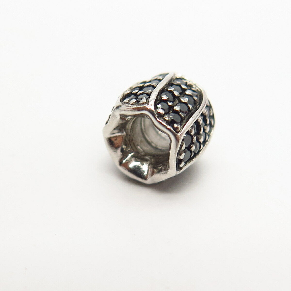 925 Sterling Silver Chamilia C Z Stripe Design Bead Charm