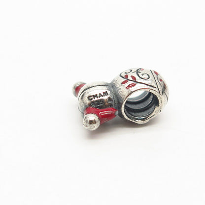 925 Sterling Silver Chamilia Enamel Girl Design Bead Charm