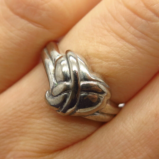 925 Sterling Silver Absrtact Heart Design Ring Size 7 1/4