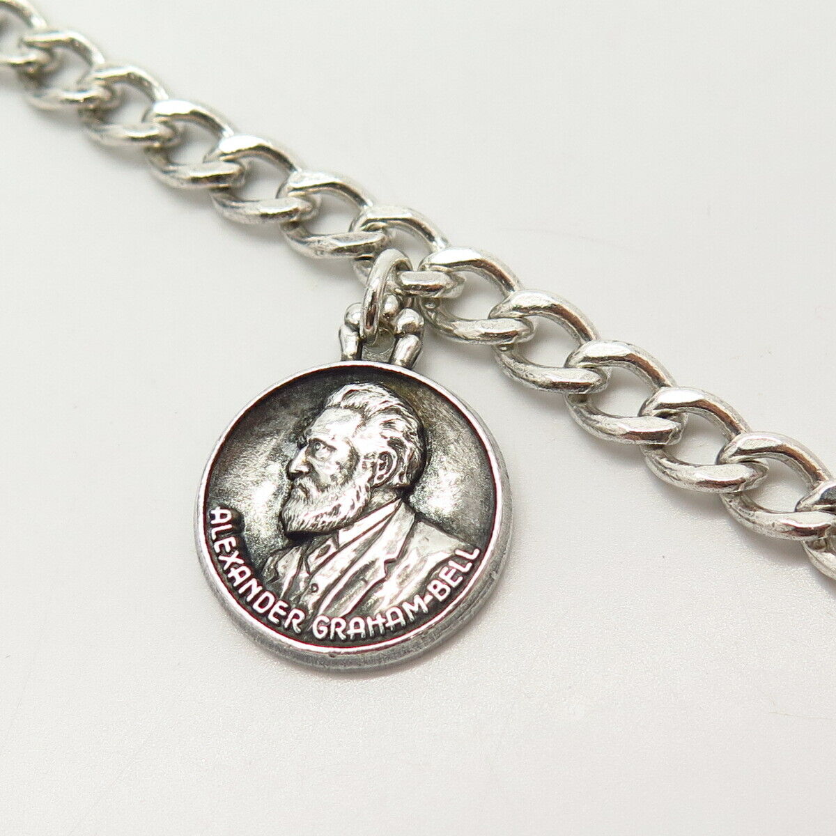 925 Sterling Antique O.C. Tanner Jewelry Co. "Alexander Graham-Bell" Bracelet 7"