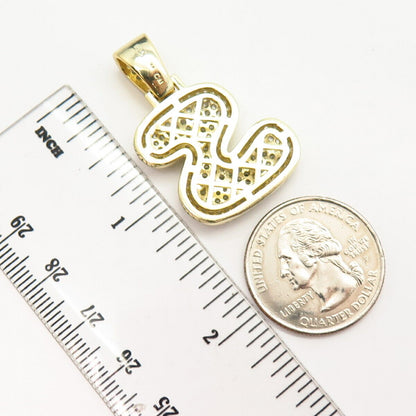 925 Sterling Silver Gold Plated C Z Letter "S" / "Z" Initial Pendant