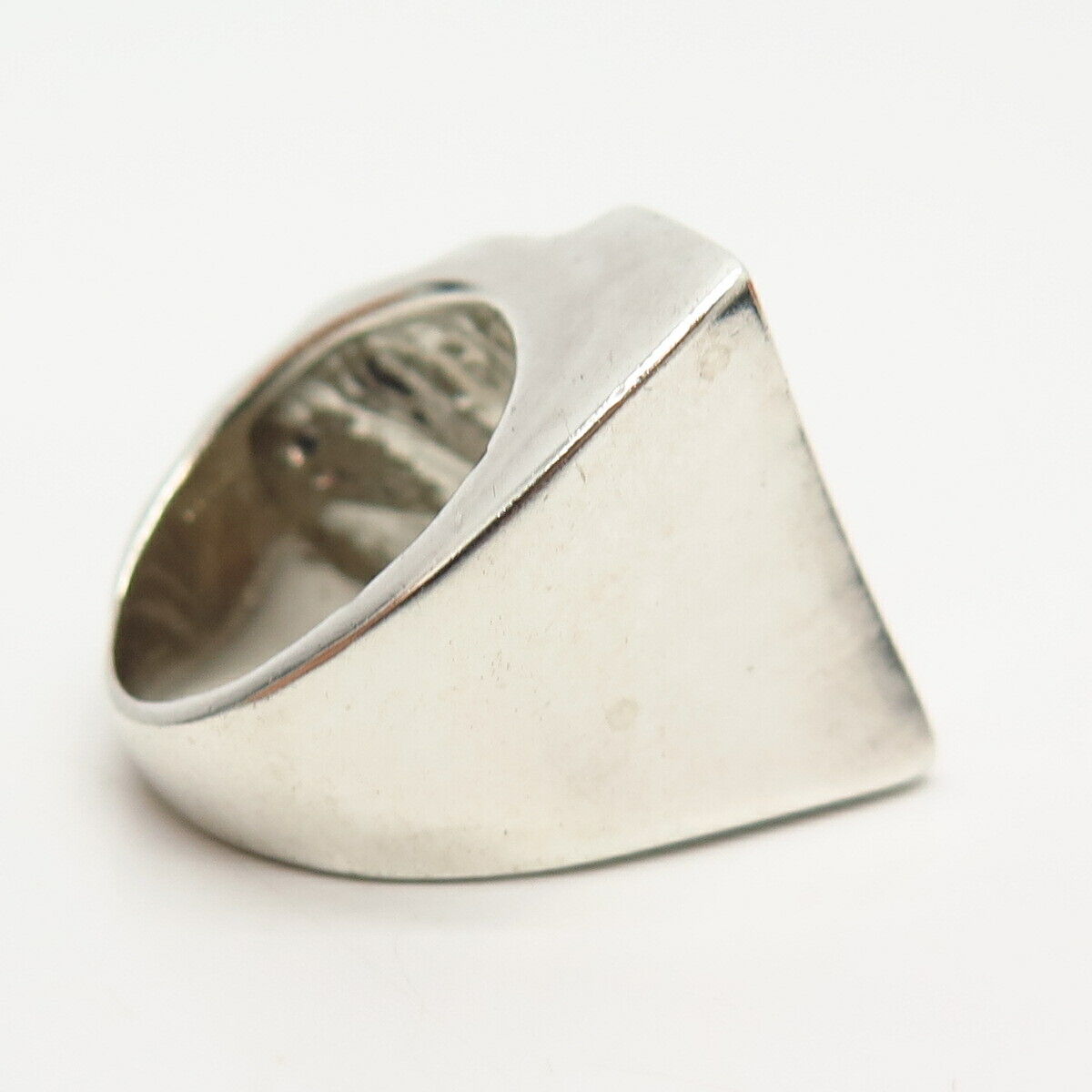 925 Sterling Silver Vintage Modernist Design Ring Size 7.5