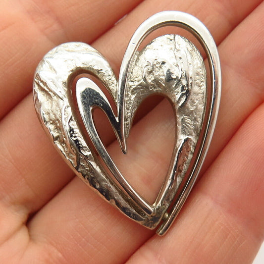 925 Sterling Silver Double Heart Design Slide Pendant