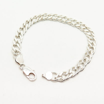 925 Sterling Silver Italy Cable Link Bracelet 7 3/4"