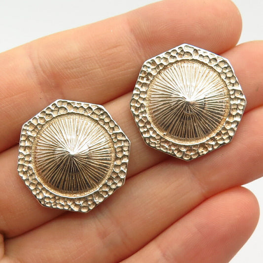 925 Sterling Silver Nugget / Textured Design Stud Earrings