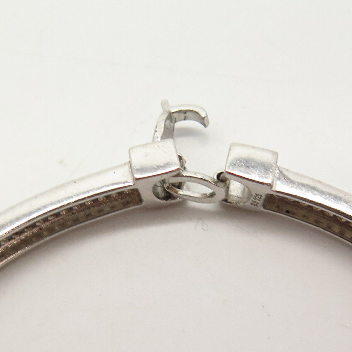 925 Sterling Silver C Z Bar Link Bracelet 8 1/4"