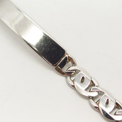 925 Sterling Silver ID Link Bracelet 8"