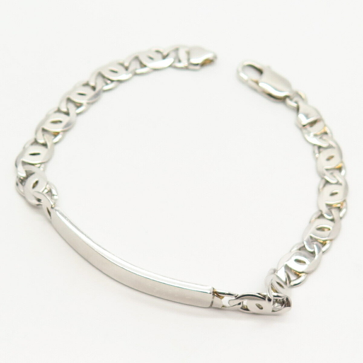 925 Sterling Silver ID Link Bracelet 8"