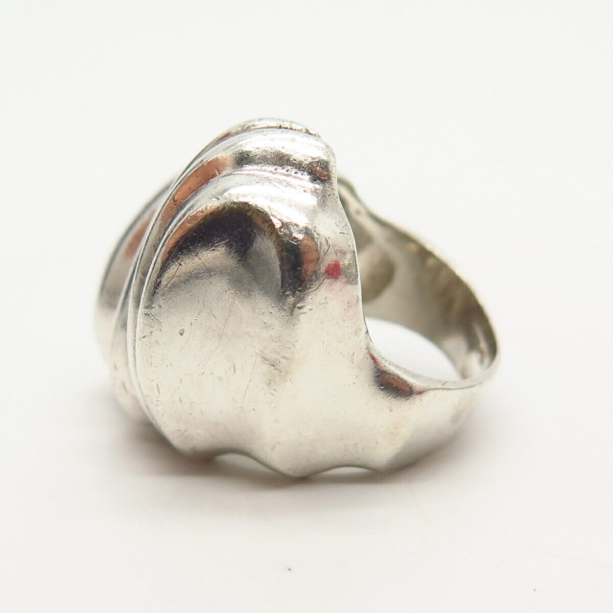 925 Sterling Silver Vintage Mexico Shell Design Ring Size 6 1/4